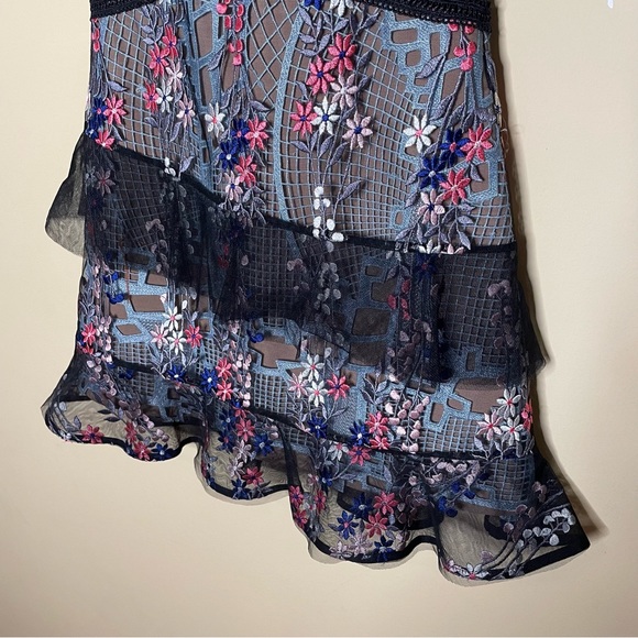 Self-Portrait Floral Vine Overlay Layered Ruffle Dress Worn by Hillary Dress - Picture 6 of 15